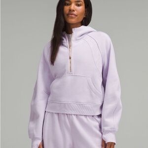 Lululemon scuba oversized, half zip hoodie – lilac ether/gold